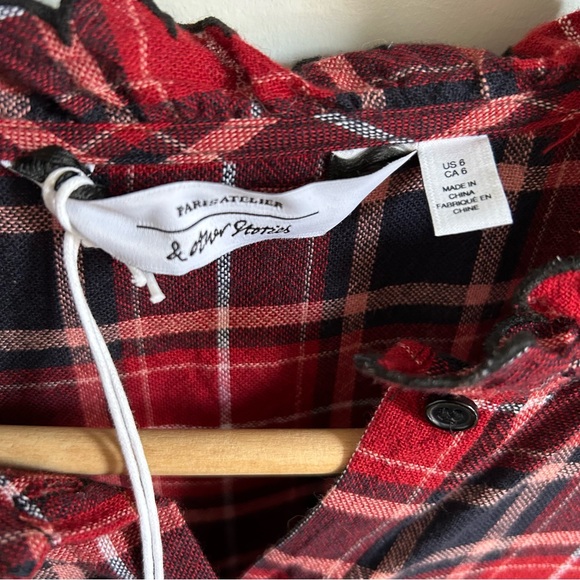 & Other Stories Plaid Ruffle Shirt - Picture 6 of 8